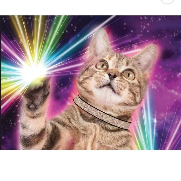 Soft Plush Throw Blanket Galactic Cat 50"x60" New Wild Frontier - Picture 2 of 4